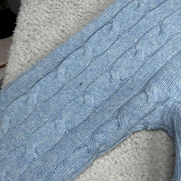 Vintage Abercrombie & Fitch Sweater Men's XL Blue Cashmere Wool Cable Knit READ* - Picture 4 of 15